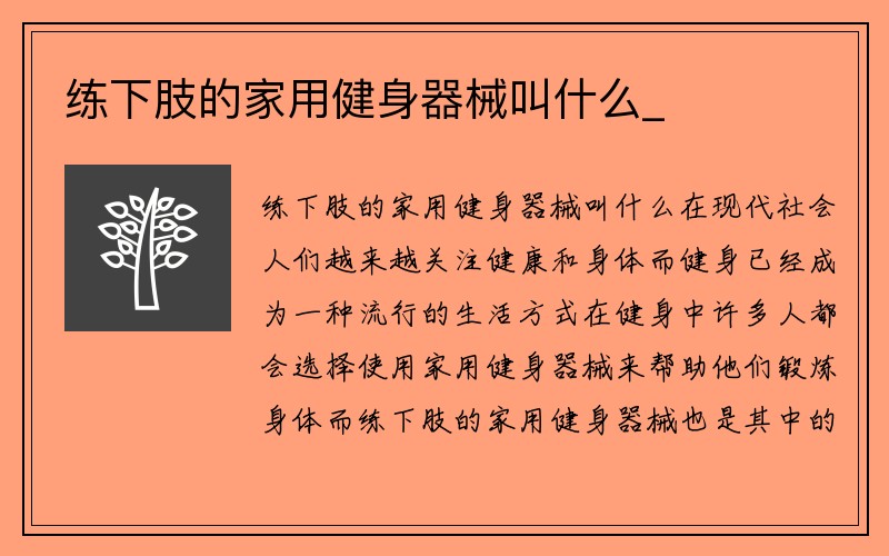 练下肢的家用健身器械叫什么_