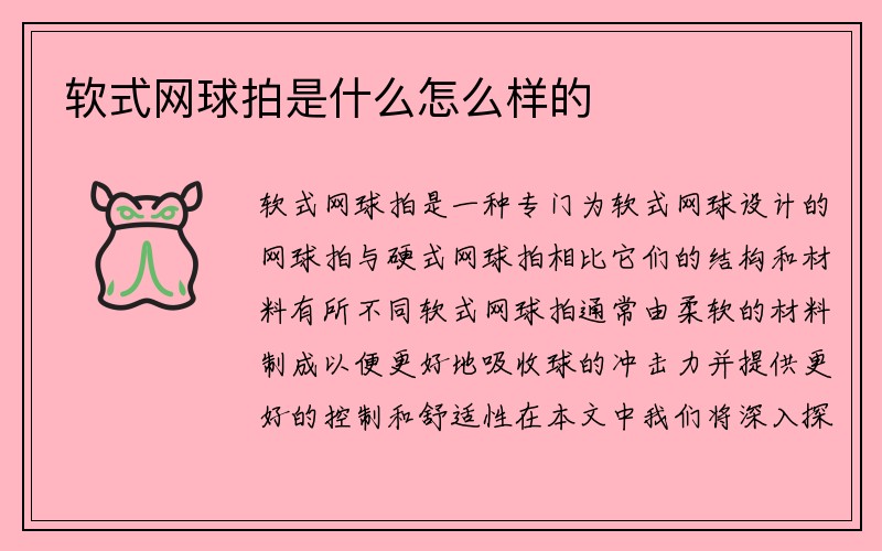 软式网球拍是什么怎么样的